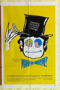 h334 MARRY ME MARRY ME one-sheet movie poster '69 Claude Berri, French!