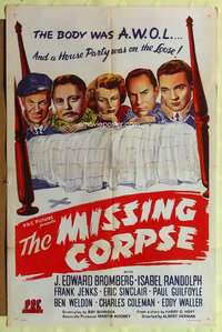 h327 MISSING CORPSE one-sheet movie poster '45 J. Edward Bromberg