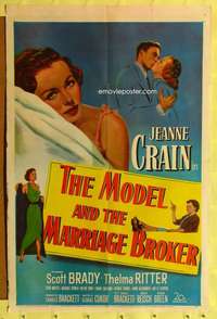 h324 MODEL & THE MARRIAGE BROKER one-sheet movie poster '52 Jeanne Crain