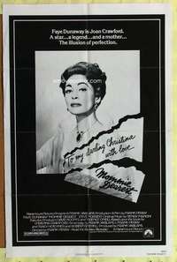 h323 MOMMIE DEAREST one-sheet movie poster '81 Faye Dunaway as Crawford!