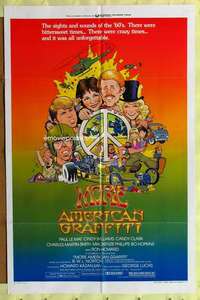 h318 MORE AMERICAN GRAFFITI style C one-sheet movie poster '79 Stout art!