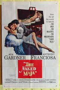 h311 NAKED MAJA one-sheet movie poster '59 Ava Gardner, Tony Franciosa