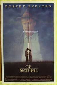 h310 NATURAL one-sheet movie poster '84 Robert Redford, baseball!