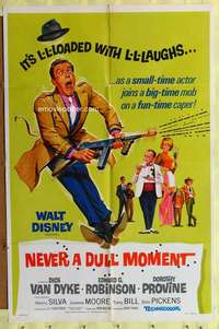 h309 NEVER A DULL MOMENT style B one-sheet movie poster '68 Dick Van Dyke