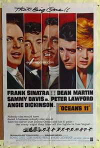 h305 OCEAN'S 11 one-sheet movie poster '60 Sinatra, classic Rat Pack!