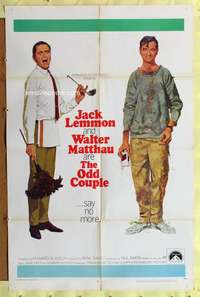 h302 ODD COUPLE one-sheet movie poster '68 Walter Matthau, Jack Lemmon
