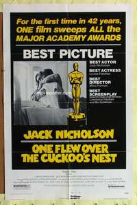 h299 ONE FLEW OVER THE CUCKOO'S NEST one-sheet movie poster '75 Nicholson