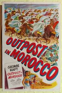 h296 OUTPOST IN MOROCCO one-sheet movie poster '49 George Raft, Tamiroff