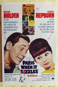 h288 PARIS WHEN IT SIZZLES one-sheet movie poster '64 Audrey Hepburn