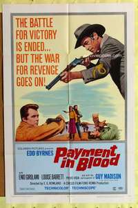 h284 PAYMENT IN BLOOD one-sheet movie poster '68 spaghetti western!