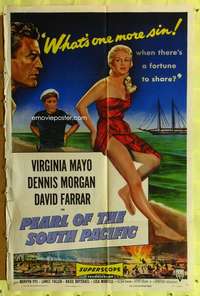 h283 PEARL OF THE SOUTH PACIFIC one-sheet movie poster '55 Virginia Mayo