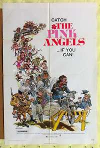 h281 PINK ANGELS one-sheet movie poster '71 Steffenhagen art of gay bikers!