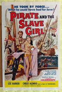 h280 PIRATE & THE SLAVE GIRL one-sheet movie poster '61 Lex Barker, Italian