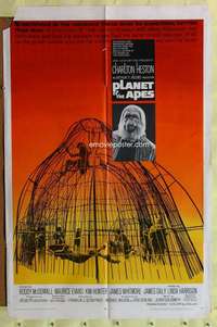 h279 PLANET OF THE APES one-sheet movie poster '68 Charlton Heston