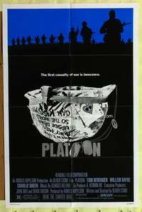 h278 PLATOON one-sheet movie poster '86 Oliver Stone, Charlie Sheen