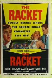 h258 RACKET one-sheet movie poster '51 Lizabeth Scott, Robert Mitchum