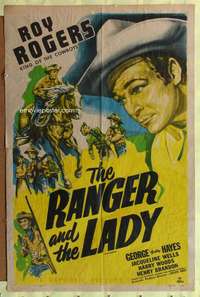 h252 ROY ROGERS stock 1sh '49 Roy Rogers, Gabby Hayes, Ranger & The Lady!
