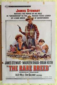 h250 RARE BREED one-sheet movie poster '66 James Stewart, Maureen O'Hara