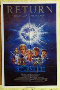 h240 RETURN OF THE JEDI one-sheet movie poster R85 George Lucas classic!