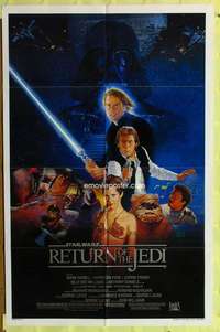 h239 RETURN OF THE JEDI style B one-sheet movie poster '83 George Lucas