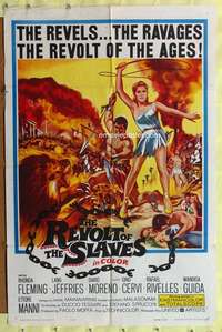 h234 REVOLT OF THE SLAVES one-sheet movie poster '61 sexy Rhonda Fleming!