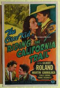 h231 RIDING THE CALIFORNIA TRAIL one-sheet movie poster '47 Gilbert Roland
