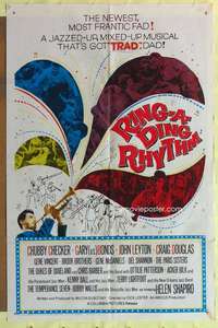 h229 RING-A-DING RHYTHM one-sheet movie poster '62 Chubby Checker, rock!