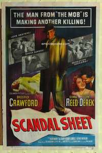 h209 SCANDAL SHEET one-sheet movie poster '52 Sam Fuller, Crawford