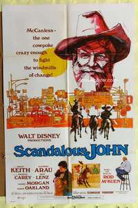 h208 SCANDALOUS JOHN one-sheet movie poster '71 Walt Disney, Brian Keith