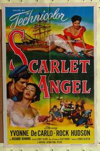 h207 SCARLET ANGEL one-sheet movie poster '52 Rock Hudson, Yvonne DeCarlo