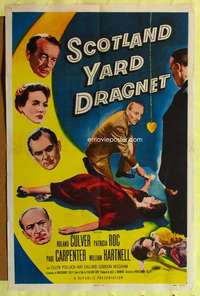 h206 SCOTLAND YARD DRAGNET one-sheet movie poster '58 English hypnosis!