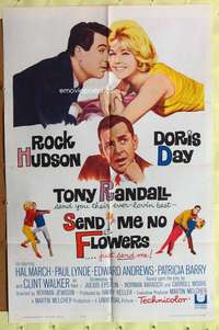 h198 SEND ME NO FLOWERS one-sheet movie poster '64 Rock Hudson, Doris Day