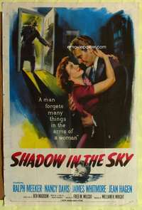h194 SHADOW IN THE SKY one-sheet movie poster '52 Ralph Meeker, Davis