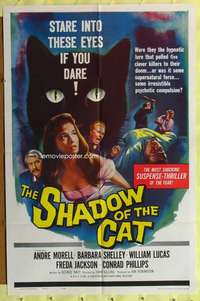 h193 SHADOW OF THE CAT one-sheet movie poster '61 sexy Barbara Shelley!
