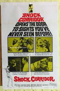 h186 SHOCK CORRIDOR one-sheet movie poster '63 Sam Fuller's masterpiece!