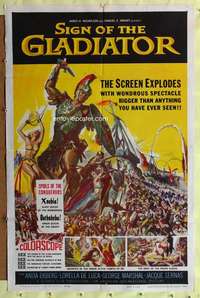 h179 SIGN OF THE GLADIATOR one-sheet movie poster '59 Anita Ekberg, Italian