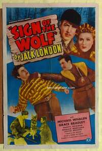h178 SIGN OF THE WOLF one-sheet movie poster '41 Jack London, Whalen
