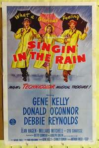 h175 SINGIN' IN THE RAIN one-sheet movie poster R62 Gene Kelly, Reynolds