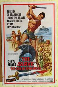 h169 SLAVE one-sheet movie poster '63 Steve Reeves, Sergio Corbucci
