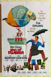 h162 SON OF FLUBBER style B one-sheet movie poster '63 Walt Disney, MacMurray