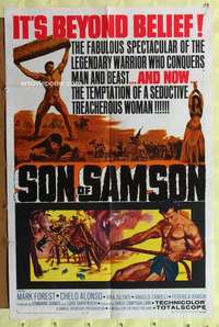 h161 SON OF SAMSON one-sheet movie poster '62 Mark Forest, Italian!