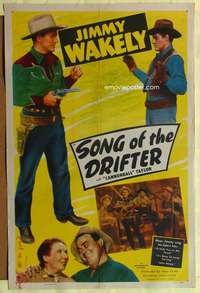 h159 SONG OF THE DRIFTER one-sheet movie poster '48 Jimmy Wakely sings!