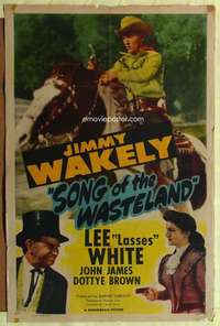 h158 SONG OF THE WASTELAND one-sheet movie poster '47 Jimmy Wakely on horse!