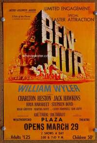 j019 BEN HUR special movie window card '60 Charlton Heston, Boyd