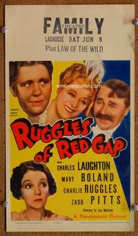 j009 RUGGLES OF RED GAP mini movie window card '35 Charles Laughton