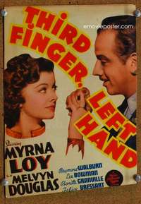 j014 THIRD FINGER LEFT HAND mini movie window card '40 Myrna Loy