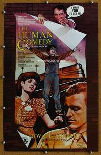 j029 HUMAN COMEDY theater window card '84 Paul Davis artwork!