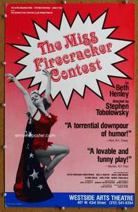 j031 MISS FIRECRACKER CONTEST theater window card '80s sexy Holly Hunter!