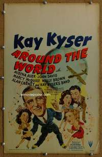 j056 AROUND THE WORLD movie window card '43 Kay Kyser, Mischa Auer