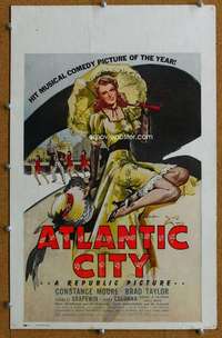 j059 ATLANTIC CITY movie window card '44 sexy art of Constance Moore!